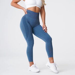 NVGTN Slate Blue Contour Seamless Leggings Size Medium